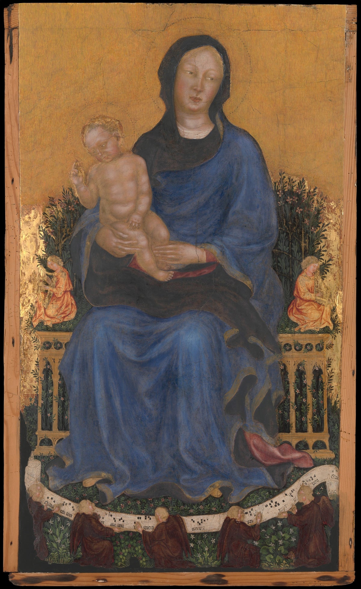 Madonna and Child with Angels by Gentile da Fabriano (Gentile di Niccolò di Giovanni di Massio) - Tempera canvas print