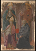 Saints Augustine and Francis, a Bishop Saint, and Saint Benedict by Fra Filippo Lippi - Tempera canvas print