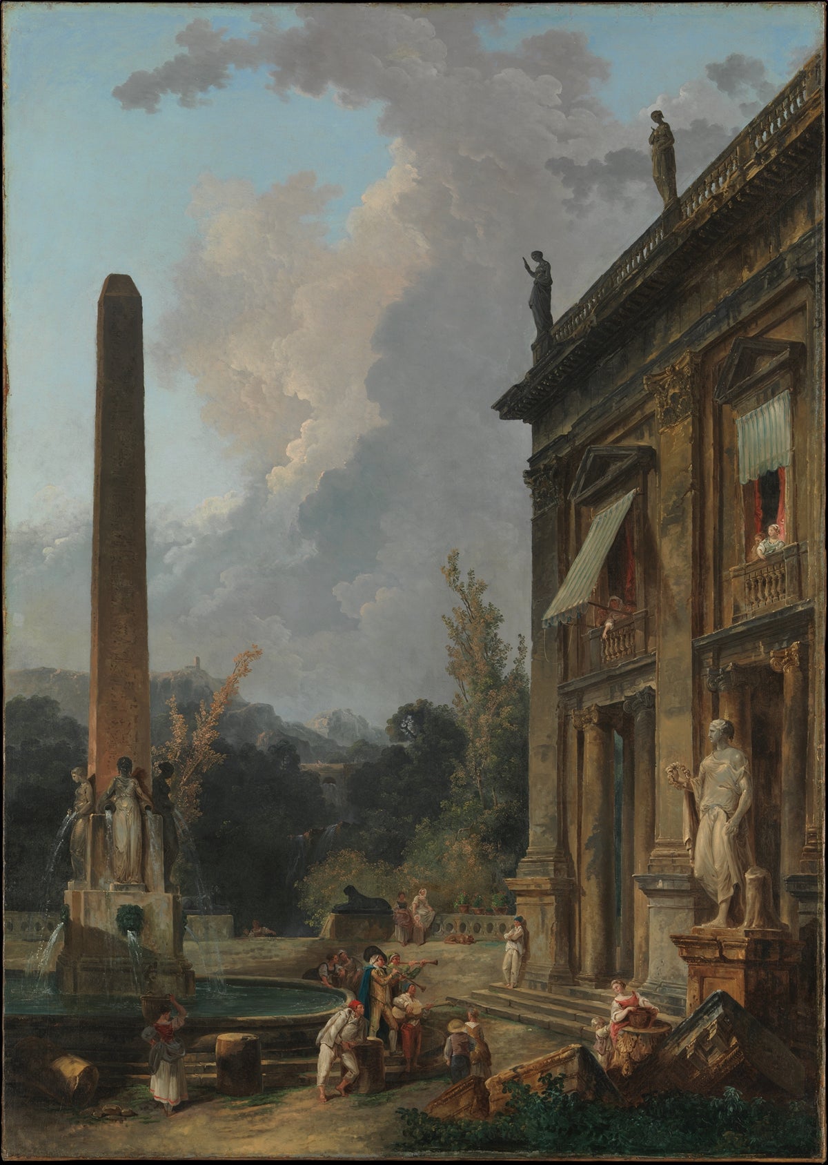 Wandering Minstrels by Hubert Robert - Oil Painting canvas print