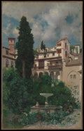 A Spanish Garden by Martín Rico y Ortega - Oil Painting canvas print