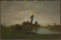 A River Landscape by Théodore Rousseau - Naive Art canvas print