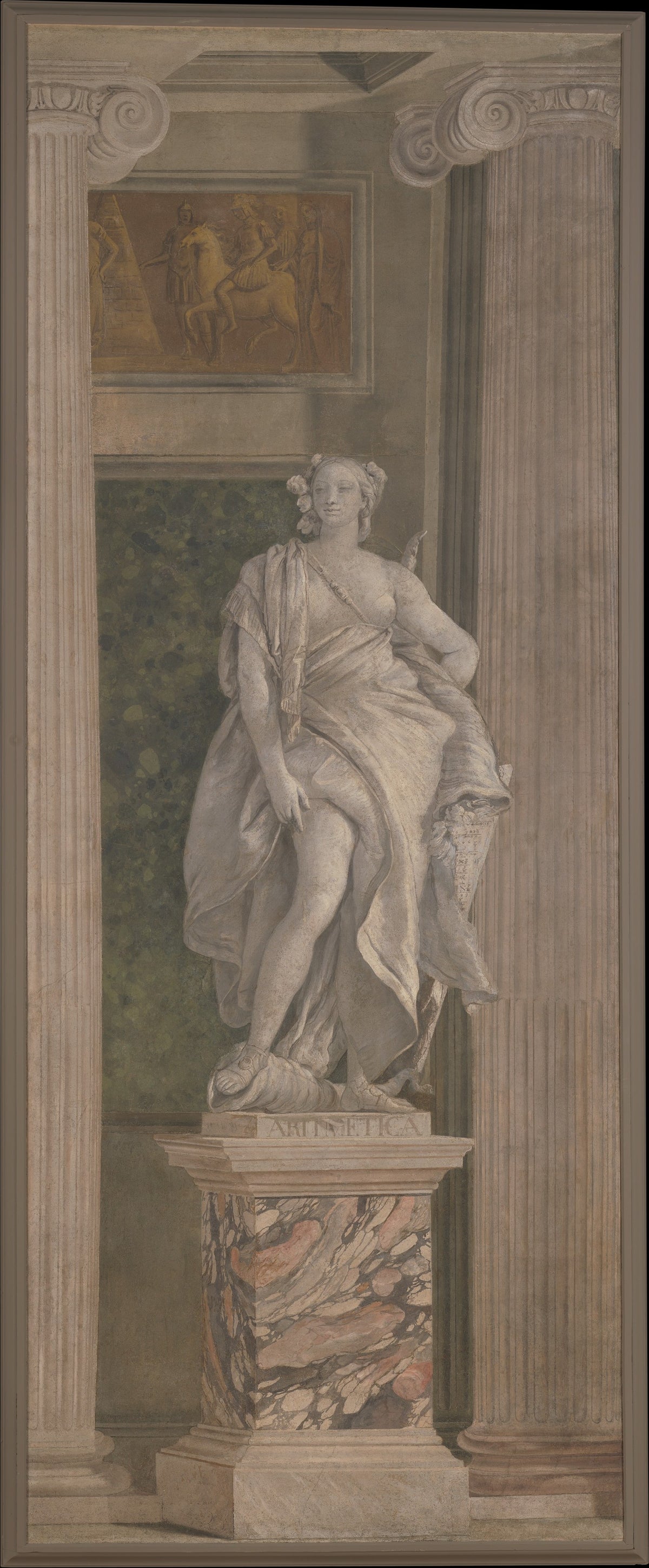 Allegorical Figure Representing Arithmetic by Giovanni Battista Tiepolo - Classic Art canvas print