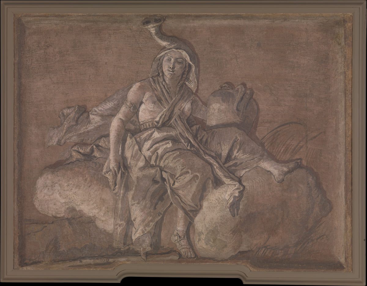 Allegorical Figure Representing Africa by Giovanni Domenico Tiepolo - Classic Art canvas print