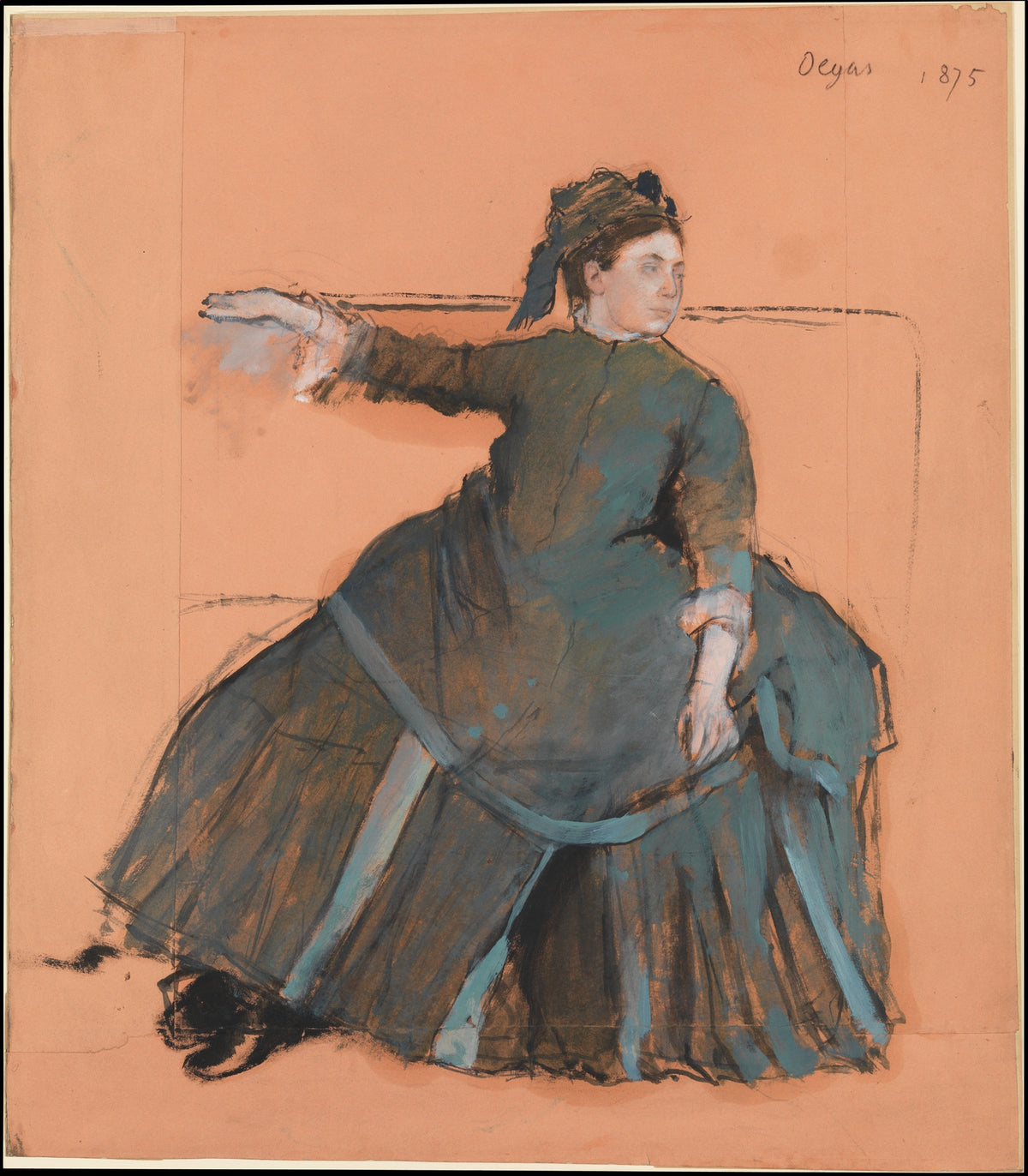 Woman on a Sofa by Edgar Degas - Impressionist canvas print