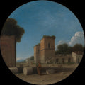 A Roman Landscape with Figures by Goffredo Wals - Classic Art canvas print