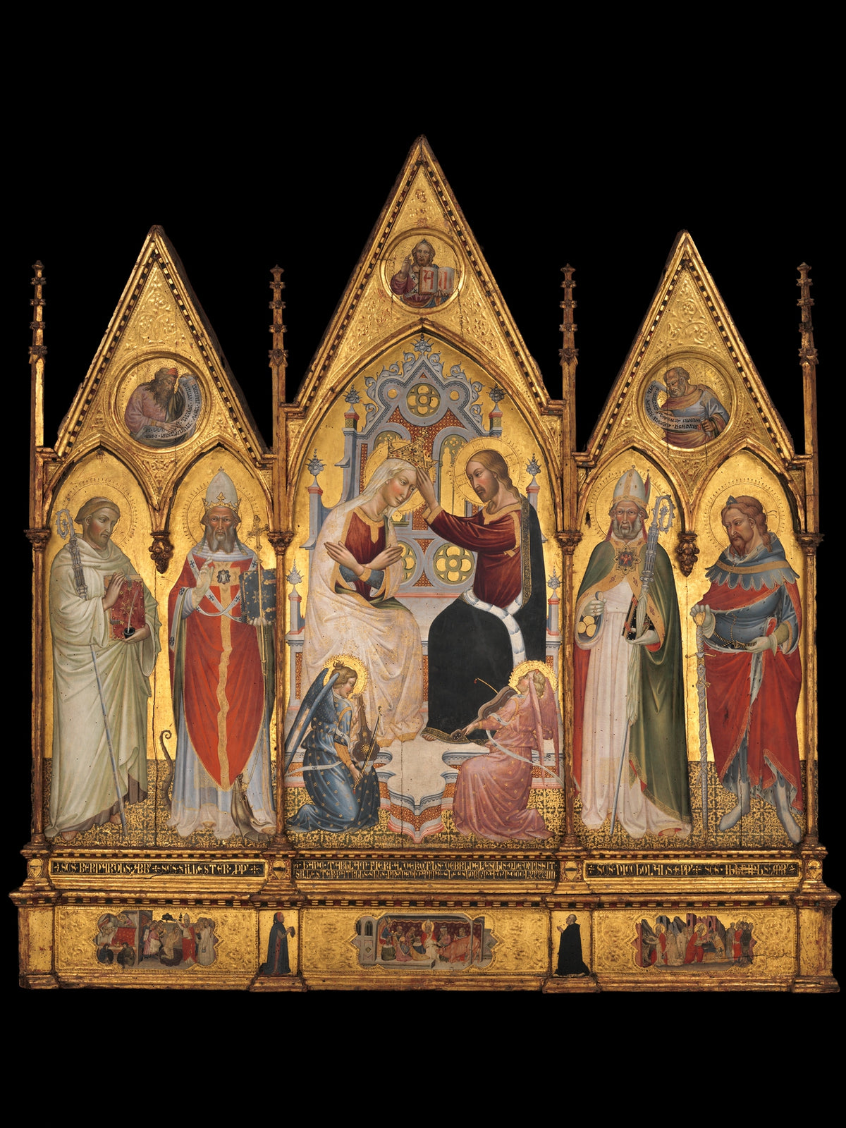 The Coronation of the Virgin, and Saints by Giovanni di Tano Fei - Tempera canvas print