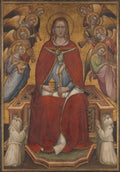 Saint Mary Magdalen Holding a Crucifix reverse The Flagellation by Spinello Aretino (Spinello di Luca Spinelli) - Tempera canvas print