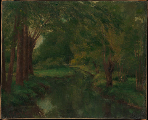 A Brook in a Clearing possibly Brook, Valley of Fontcouverte Study by Gustave Courbet - Realist canvas print