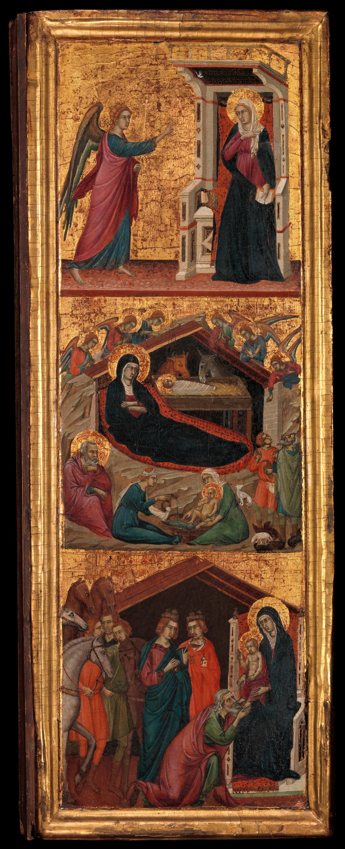 Saints and Scenes from the Life of the Virgin by Master of Monte Oliveto - Tempera canvas print