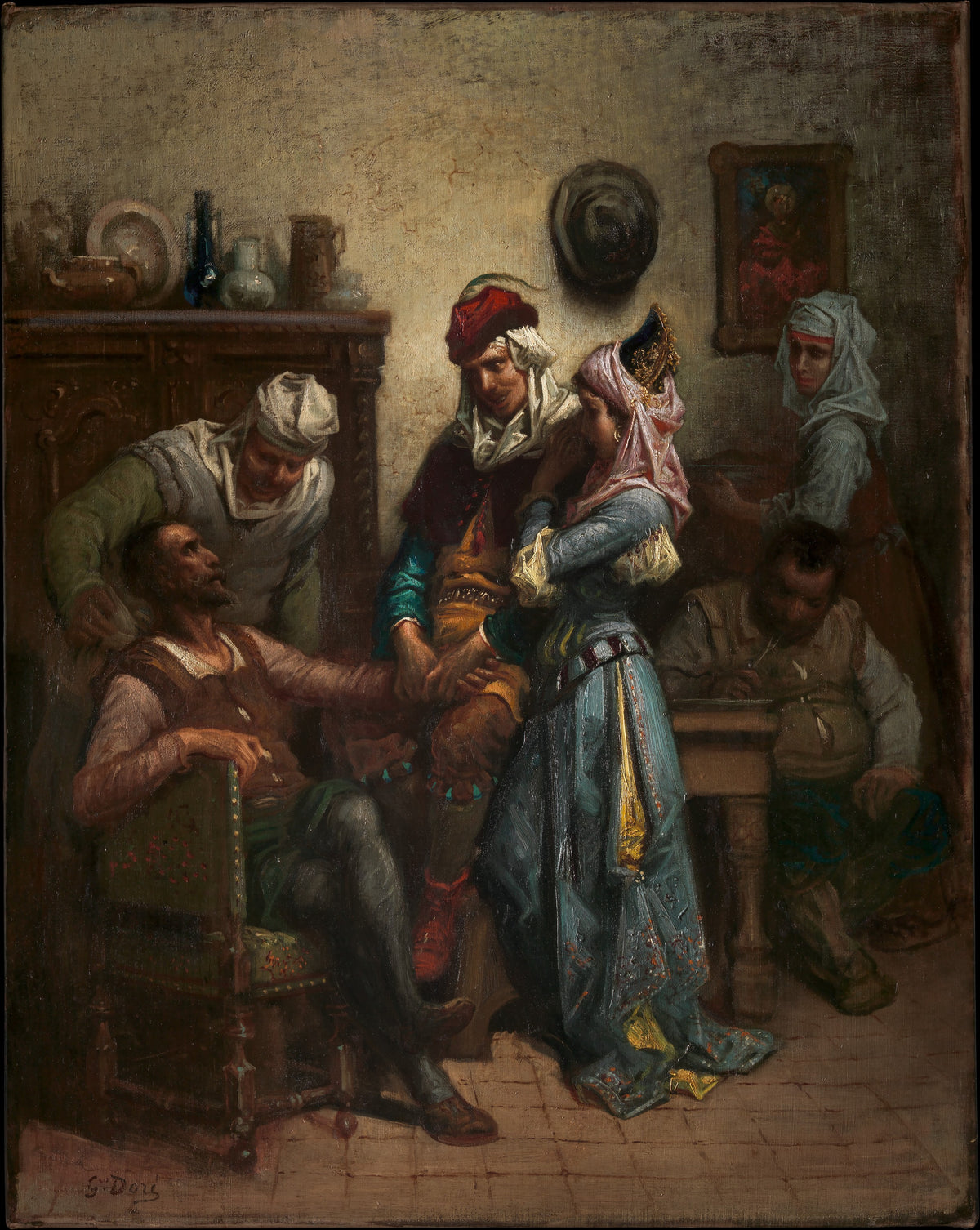 Don Quixote and Sancho Panza Entertained by Basil and Quiteria by Gustave Doré - Oil Painting canvas print