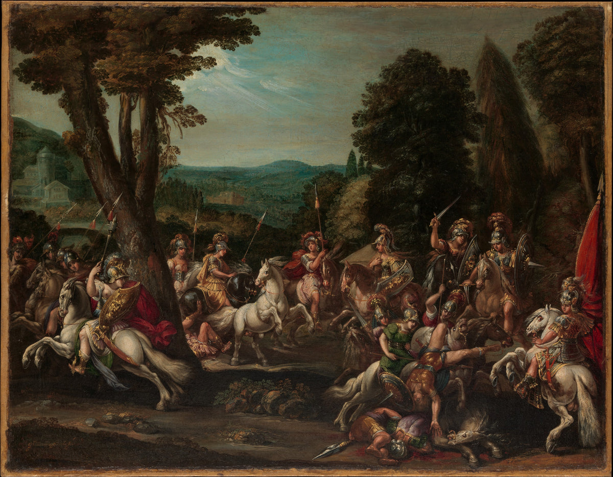 Triumph of the Amazons by Claude Déruet - Oil Painting canvas print
