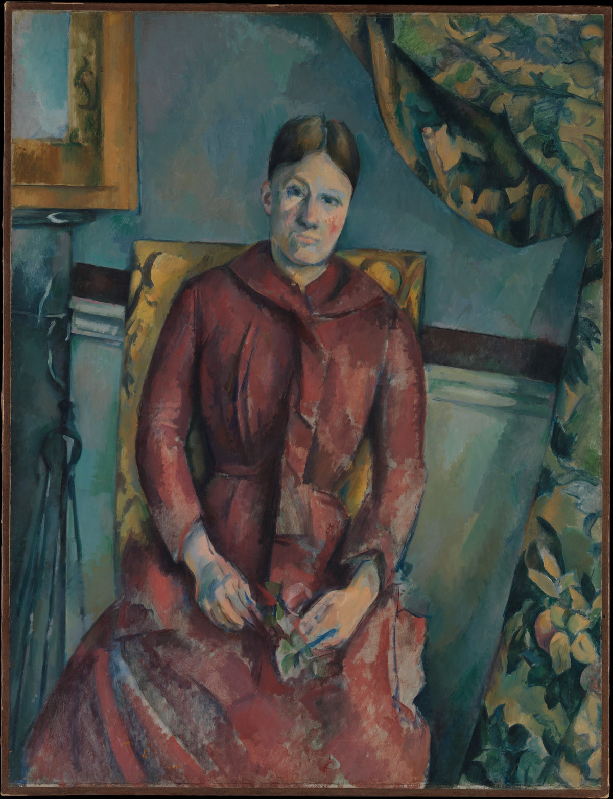 Madame Czanne Hortense Fiquet, 18501922 in a Red Dress by Paul Cézanne - Oil Painting canvas print
