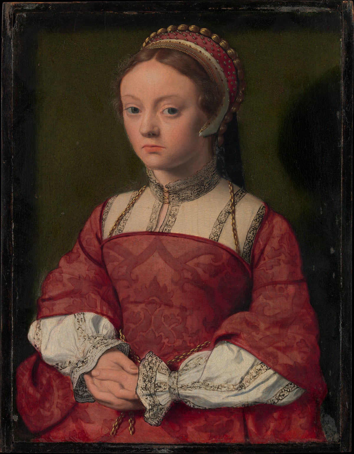 Portrait of a Young Woman by Netherlandish Painter - Classic Art canvas print
