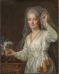 Portrait of a Young Woman as a Vestal Virgin by François Hubert Drouais - Oil Painting canvas print