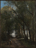 A Lane through the Trees by Camille Corot - Realist canvas print
