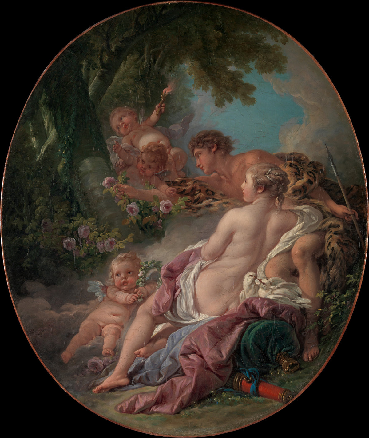 Angelica and Medoro by François Boucher - Oil Painting canvas print