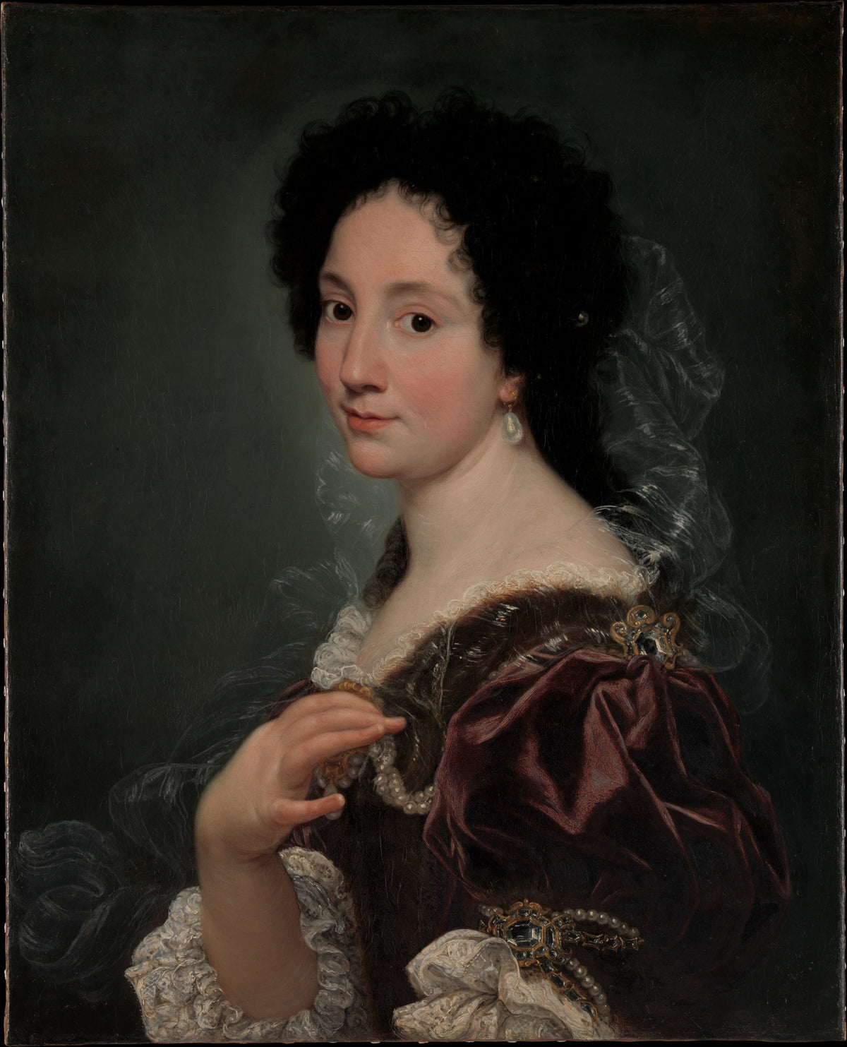 Portrait of a Woman by Giovanni Battista Gaulli (Il Baciccio) - Oil Painting canvas print