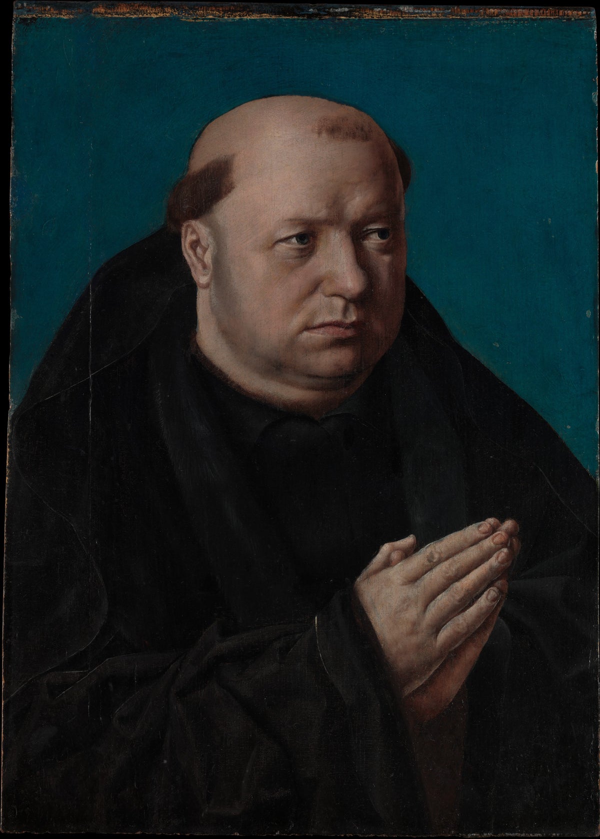 Portrait of a Monk in Prayer by French Painter - Classic Art canvas print