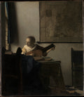 Young Woman with a Lute by Johannes Vermeer - Dutch Golden Age canvas print
