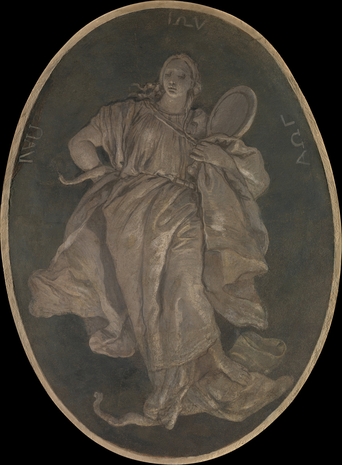 Allegorical Figure Representing Prudence by Giovanni Battista Tiepolo - Classic Art canvas print