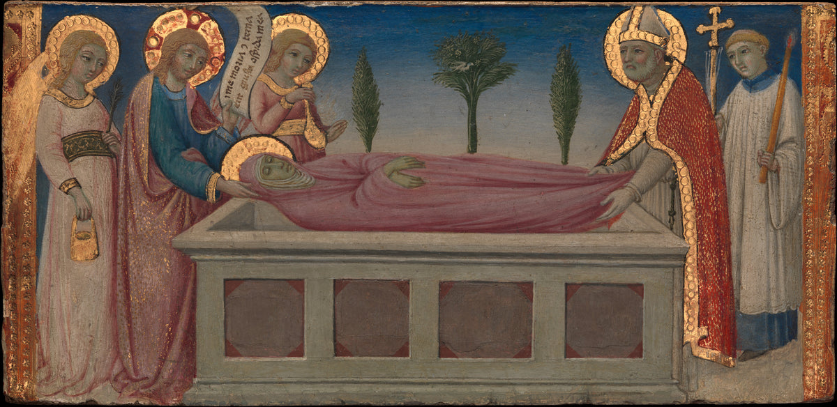 The Burial of Saint Martha by Sano di Pietro (Ansano di Pietro di Mencio) - Tempera canvas print