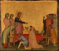 Saint John the Evangelist Raises Satheus to Life by Francescuccio Ghissi (Francesco di Cecco Ghissi) - Tempera canvas print