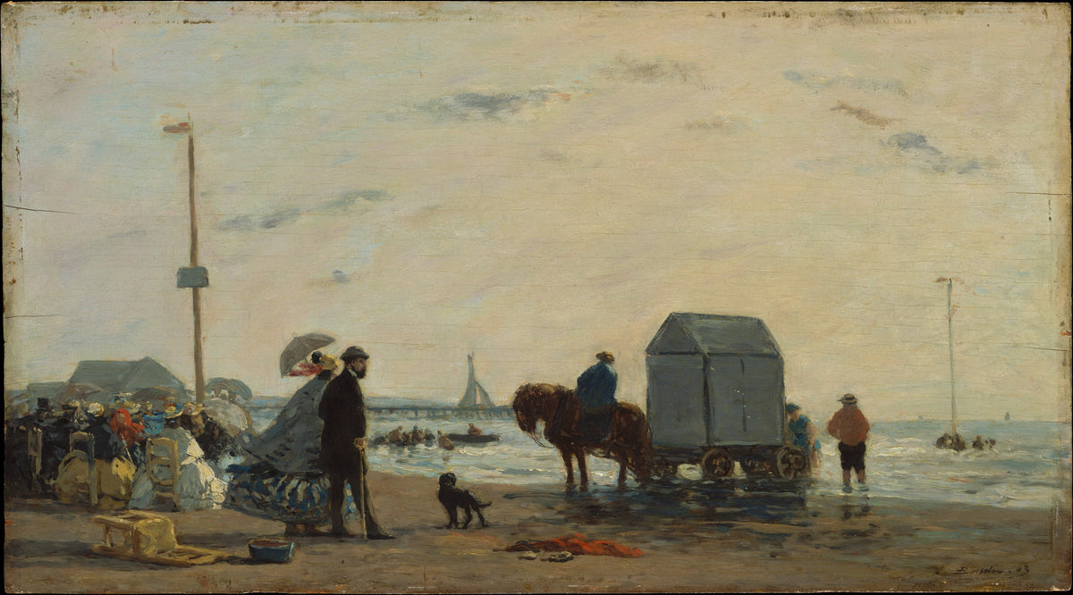 On the Beach at Trouville by Eugène Boudin - Classic Art canvas print