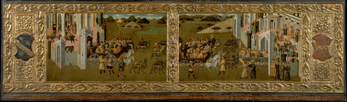 King Solomon and the Queen of Sheba by Master of Lecceto - Tempera canvas print