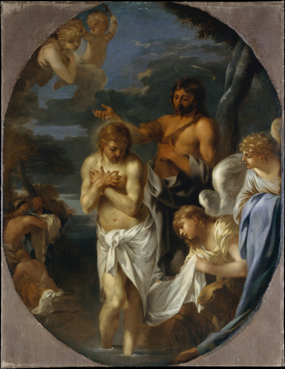 The Baptism of Christ by Sébastien Bourdon - Oil Painting canvas print
