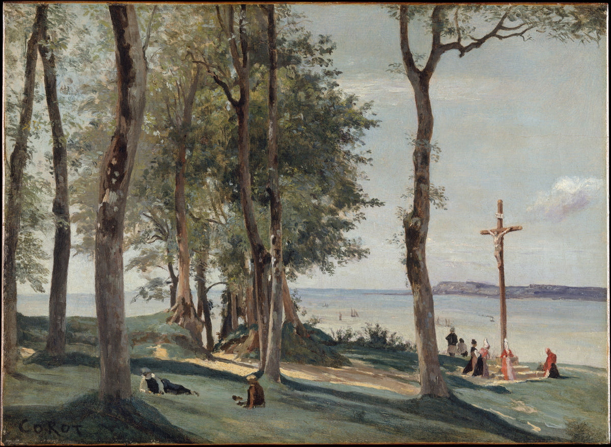 Honfleur Calvary by Camille Corot - Realist canvas print