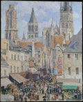 Rue de l'Epicerie, Rouen Effect of Sunlight by Camille Pissarro - Impressionist canvas print