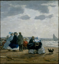 On the Beach, Dieppe by Eugène Boudin - Classic Art canvas print