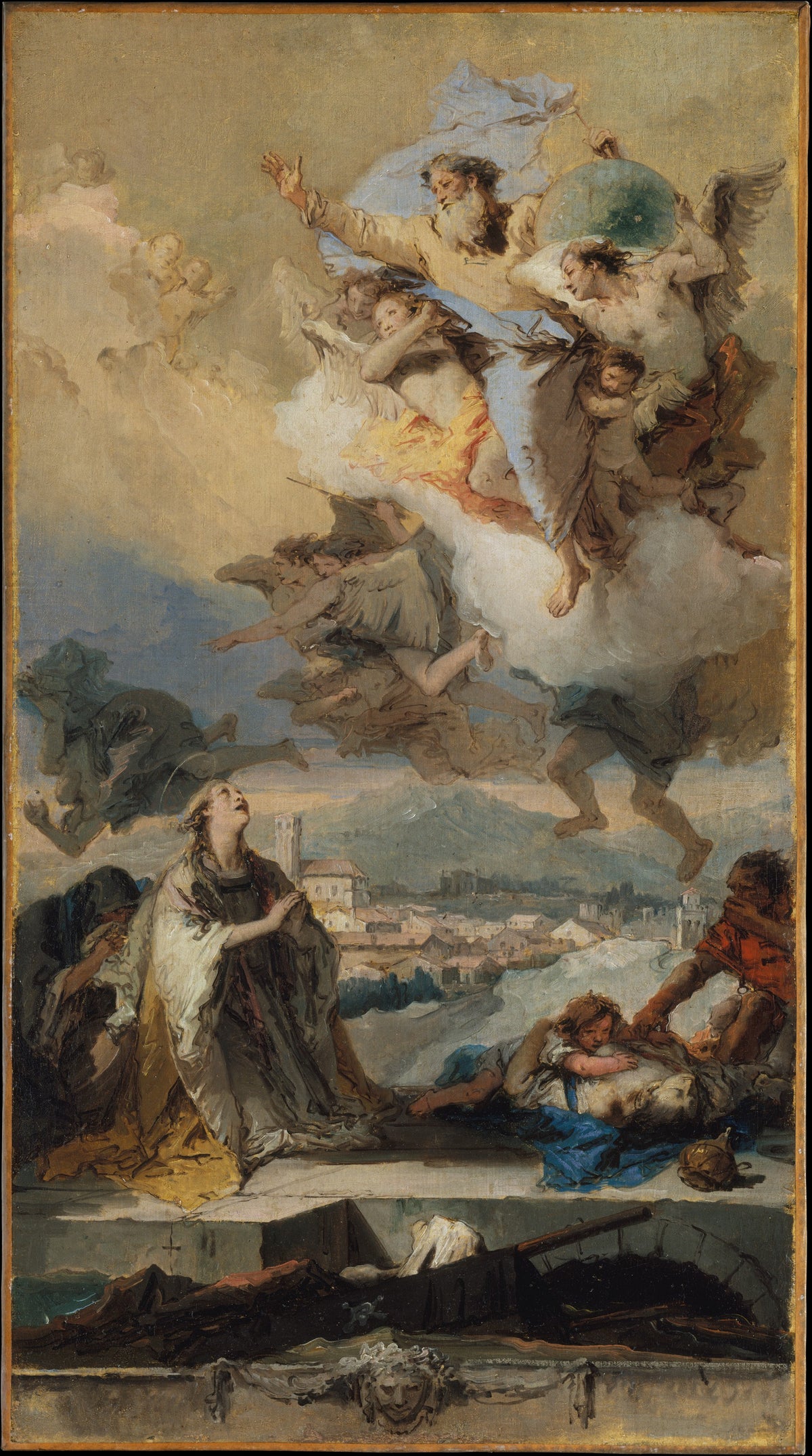 Saint Thecla Praying for the Plague-Stricken by Giovanni Battista Tiepolo - Oil Painting canvas print