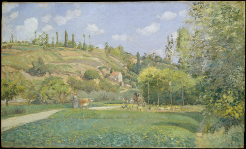 A Cowherd at Valhermeil, Auvers-sur-Oise by Camille Pissarro - Impressionist canvas print