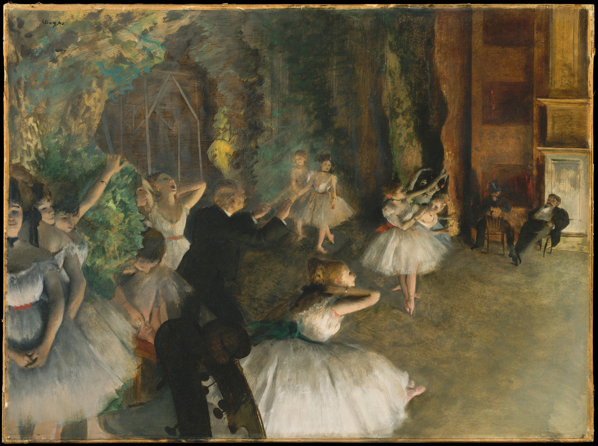 The Rehearsal of the Ballet Onstage by Edgar Degas - Impressionist canvas print