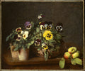 Still Life with Pansies by Henri Fantin-Latour - Realist canvas print