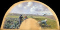 Fan Mount The Cabbage Gatherers by Camille Pissarro - Impressionist canvas print