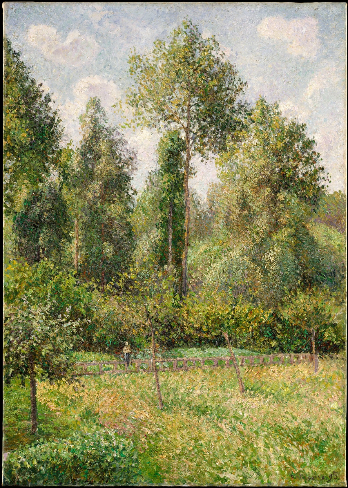 Poplars, Eragny by Camille Pissarro - Impressionist canvas print