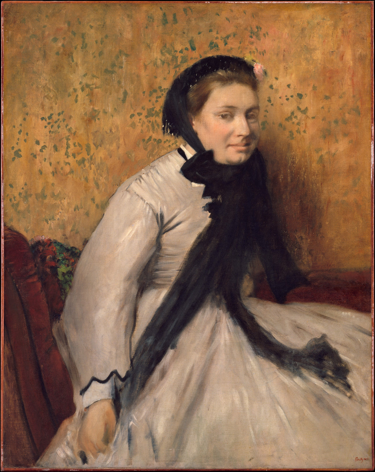Portrait of a Woman in Gray by Edgar Degas - Impressionist canvas print