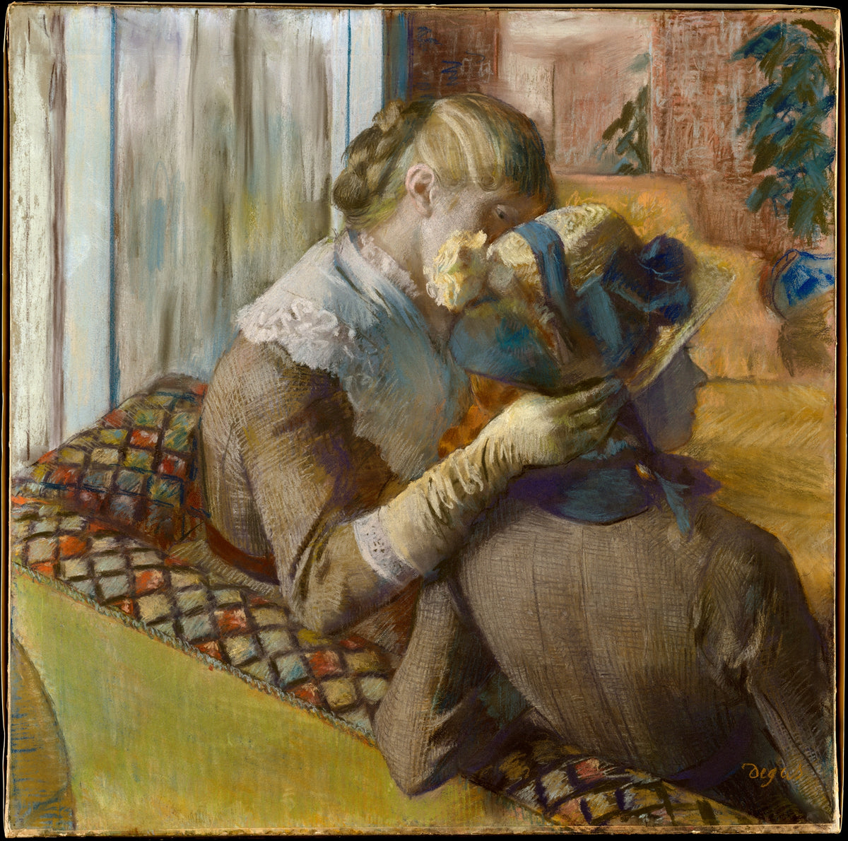 At the Milliner's by Edgar Degas - Impressionist canvas print
