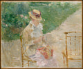 Young Woman Knitting by Berthe Morisot - Oil Painting canvas print