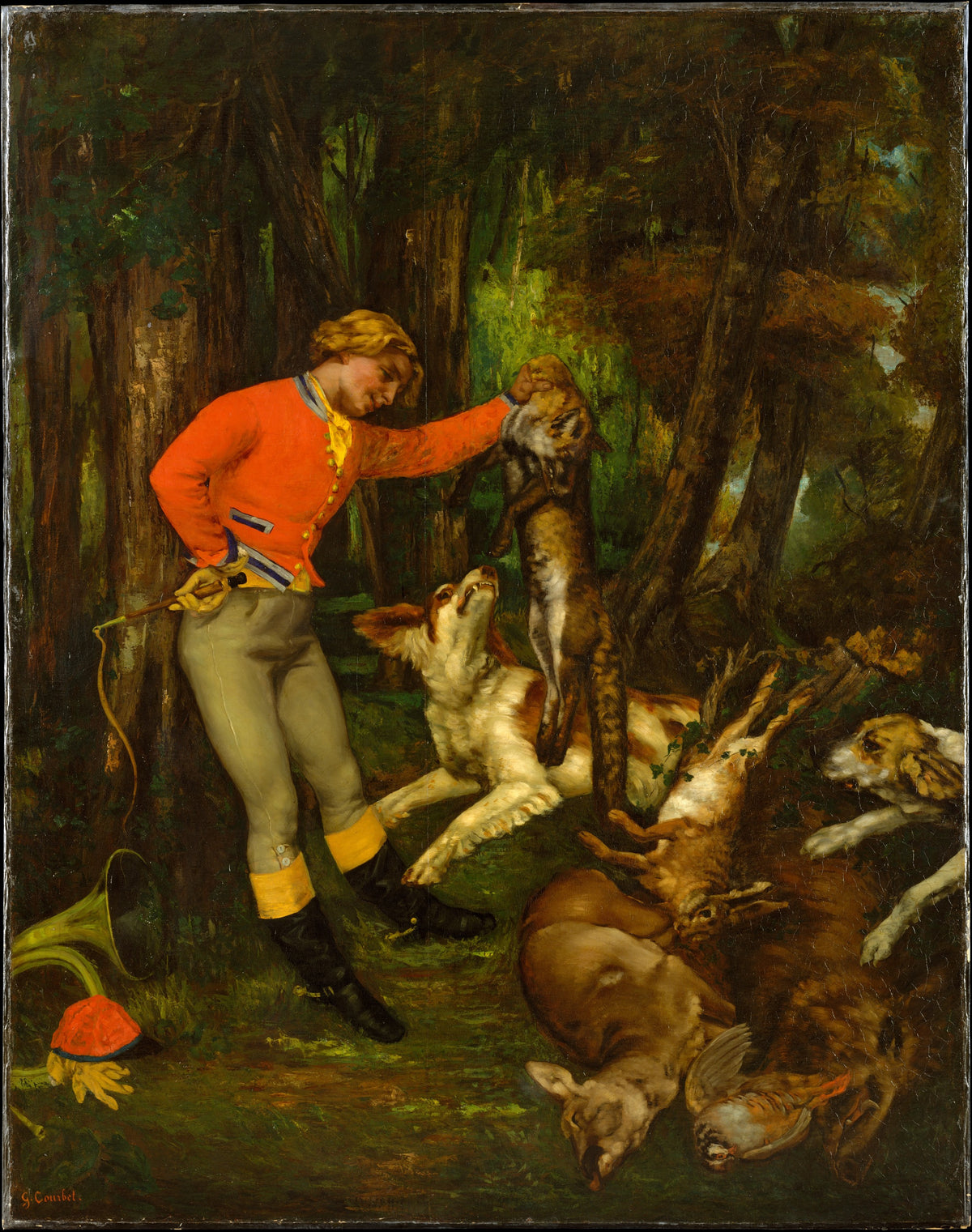 After the Hunt by Gustave Courbet - Realist canvas print