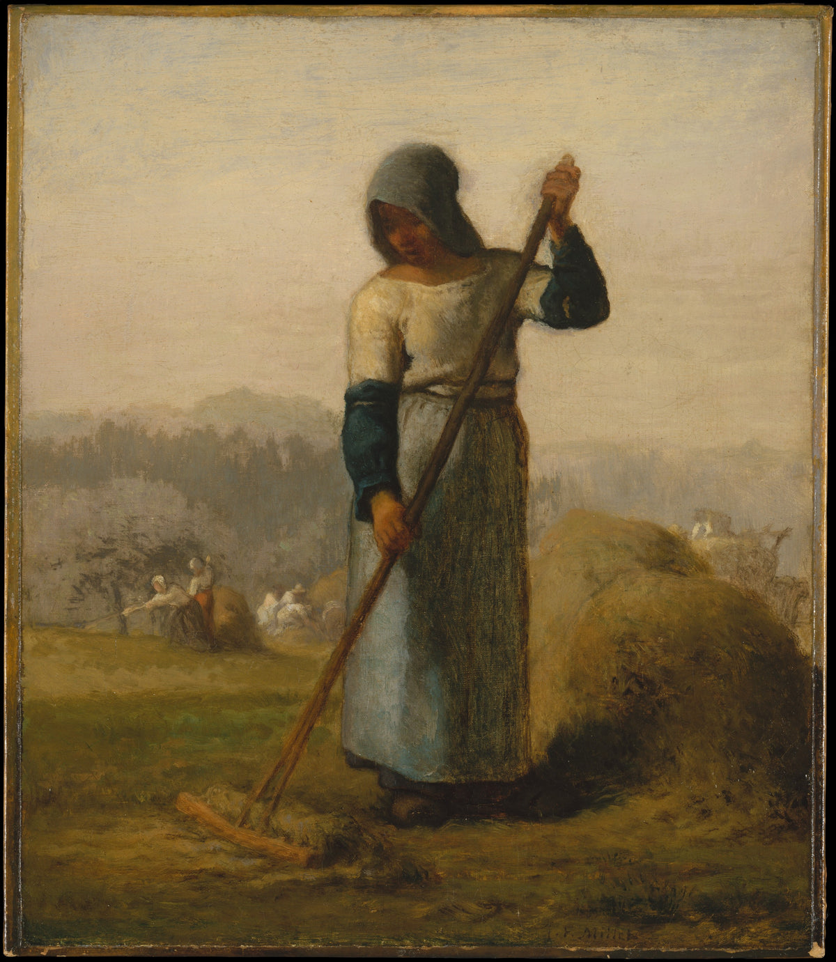 Woman with a Rake by Jean-François Millet - Oil Painting canvas print