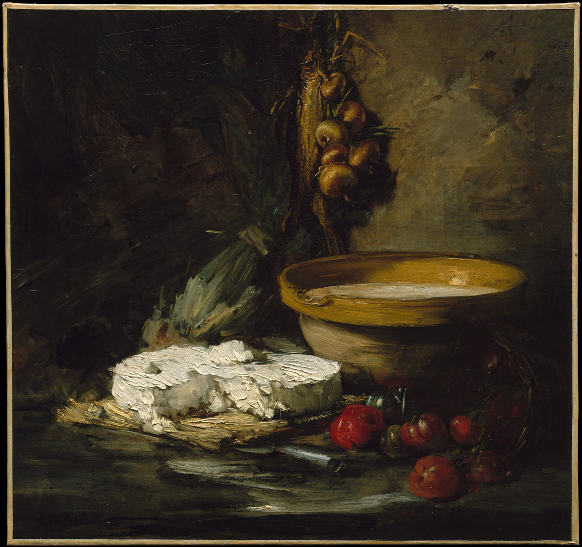 Still Life with Cheese by Antoine Vollon - Oil Painting canvas print