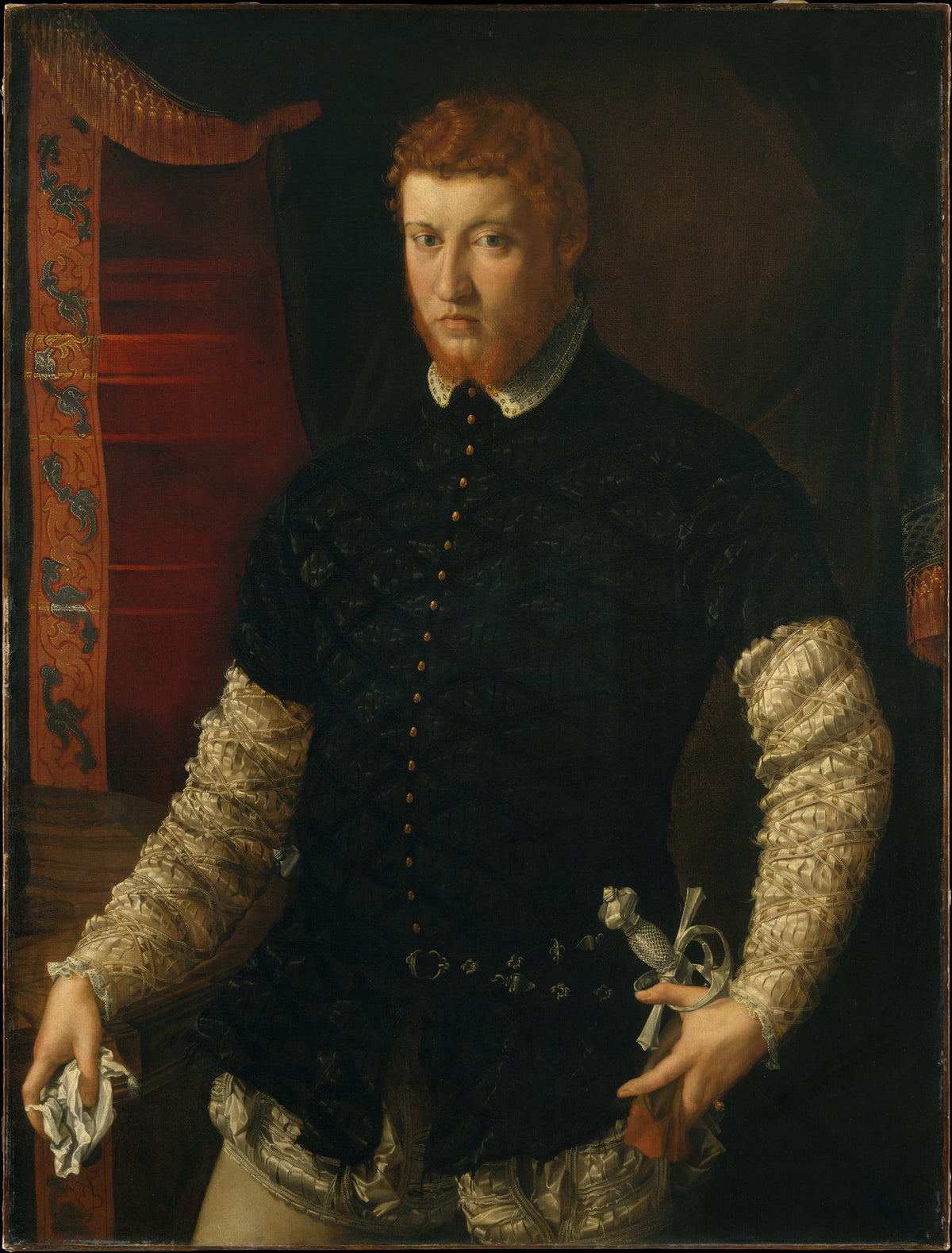 Portrait of a Man by Francesco Salviati (Francesco de' Rossi) - Oil Painting canvas print