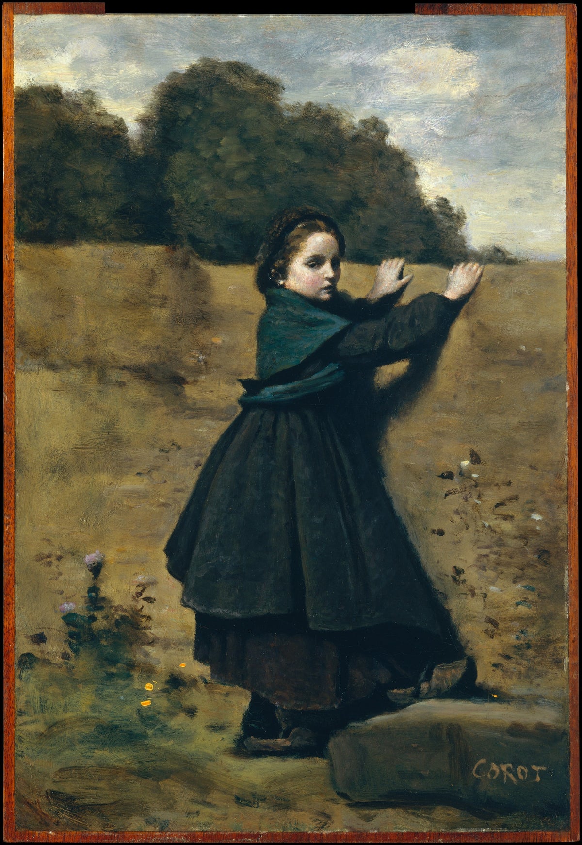 The Curious Little Girl by Camille Corot - Realist canvas print