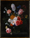 A Bouquet of Flowers in a Crystal Vase by Nicolaes van Veerendael - Oil Painting canvas print