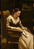 The Letter by Camille Corot - Realist canvas print