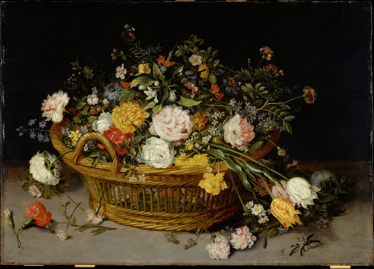 A Basket of Flowers by Jan Brueghel the Younger - Classic Art canvas print