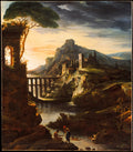 Evening Landscape with an Aqueduct by Théodore Géricault - Oil Painting canvas print